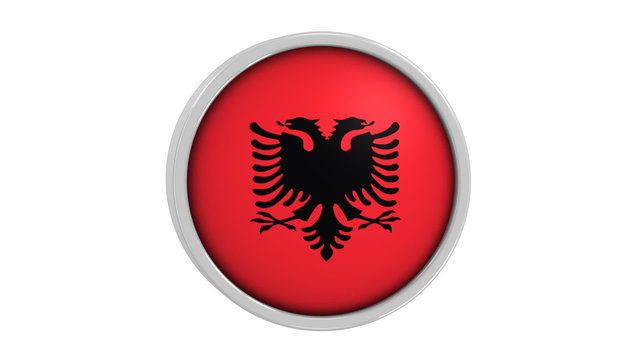 Albanian flag with circular frame