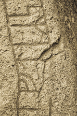 Close-up of ancient Rune Stone, Vadstena, Sweden