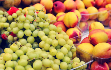grapes and peaches