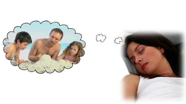 Woman dreaming about her holidays