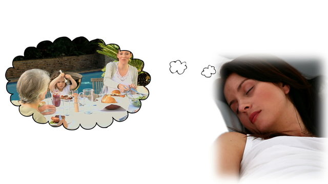 Woman dreaming about her sister
