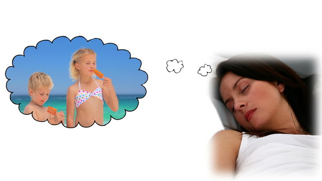 Woman dreaming about her children