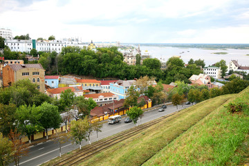 Fototapeta na wymiar Oldest part of Nizhny Novgorod in Russia