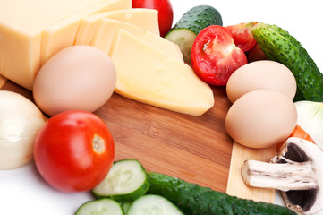 cheese and fresh vegetables