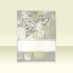 vector banner with butterfly and frame for your text