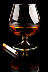 cognac with cigarettes