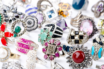 Selection of many precious rings