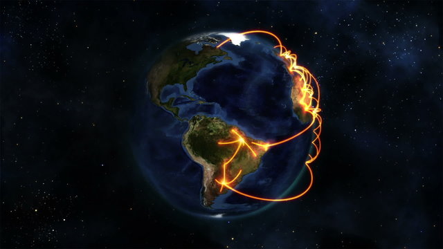 Earth image of NASA with connections