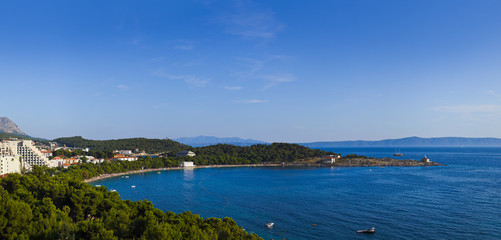 Panorama of Makarska at Croatia