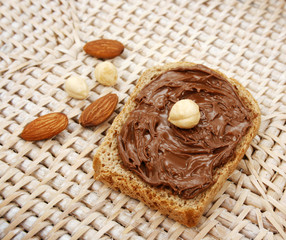 Bread with chocolate cream