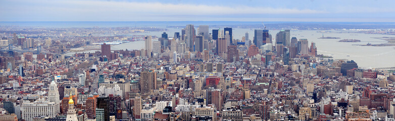 New York City Manhattan downtown skyscrapers panorama