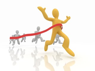 winner ran to the finish line first