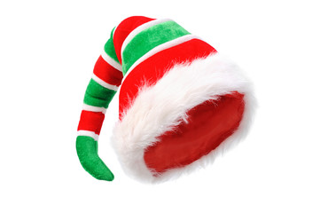 Cap of the Christmas gnome. Isolated over white