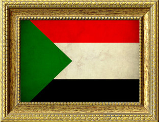 Bandiera del Sudan incorniciata