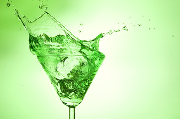 Splashing green cocktail
