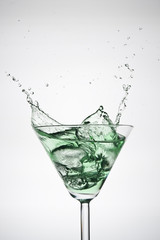 Splashing green cocktail