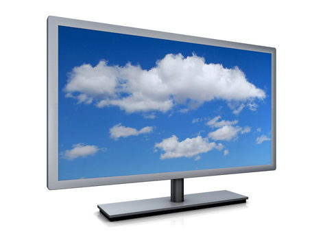 Monitor mit Wolken