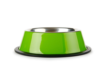 Pet bowl isolated on the white background