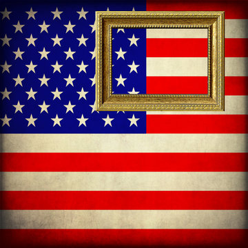 Bandiera degli Stati Uniti con cornice personalizzabile