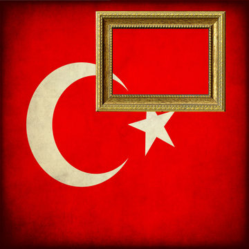 Bandiera della Turchia con cornice personalizzabile