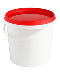 Plastic container isolated on white background
