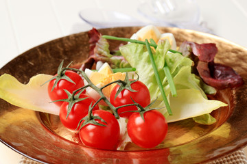 Fresh vegetables and boiled eggs