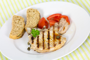 Schweinefleisch,Kotelett,Salat