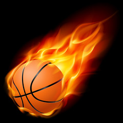 Fototapeta premium Basketball on fire