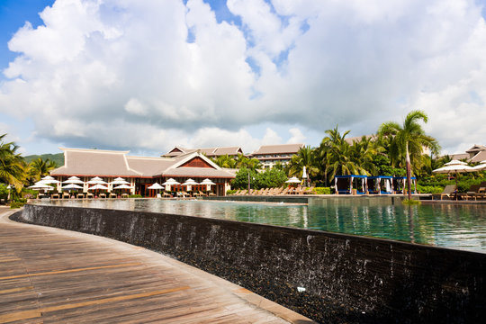 tropical landscape of tourist resort
