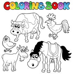  Kleurboek met boerderij tekenfilms © Klara Viskova