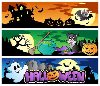 Halloween banners set 4