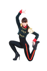 alluring stage dancer posing