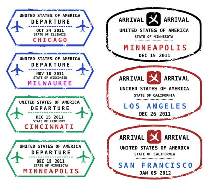 Travel stamps from USA