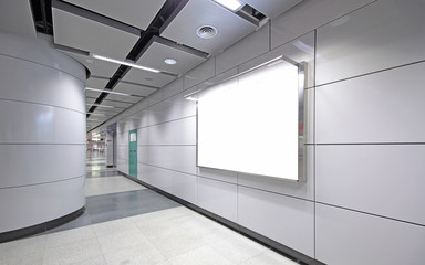 advertisement blank in a modern building