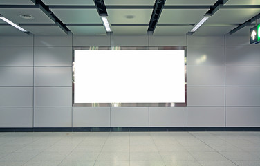 advertisement blank in a modern building
