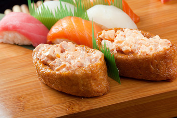 set of japanese sushi.