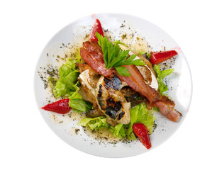 Salad with ham,pineapple,strawberries