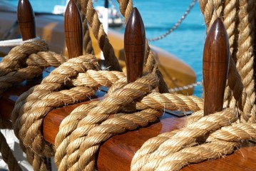 Fototapeta premium Yacht's ropes and tackles