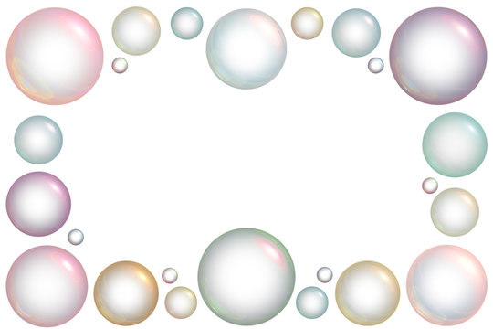 frame of bubbles of different sizes