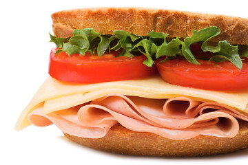 sandwich with bacon and vegetables