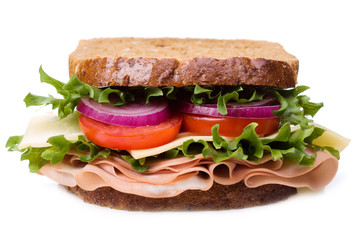 sandwich with bacon and vegetables