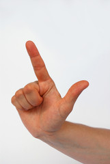 Abhaken durch Hand symbolisiert