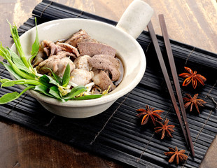 meat with vegetables and noodles