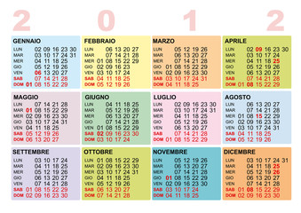 calendario 2012