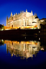 Cathedral of Palma de Mallorca La Seu night view