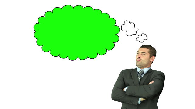 Handsome businessman thinking