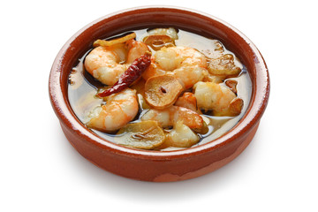 gambas al ajillo , garlic prawns , spanish tapas