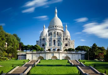 Foto op Aluminium Basiliek Sacre Coeur Montmartre Parijs Frankrijk © Beboy