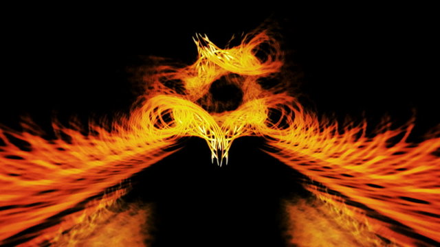 Abstract dancing symmetrical fire
