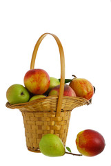 Fresh fruits in interwoven basket